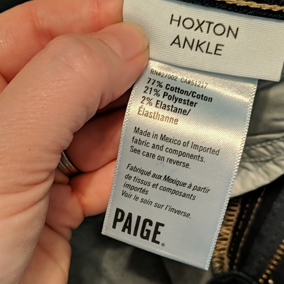 EUC Paige Skinny Ankle Hoxton Dark Wash Jeans - Picture 7 of 8